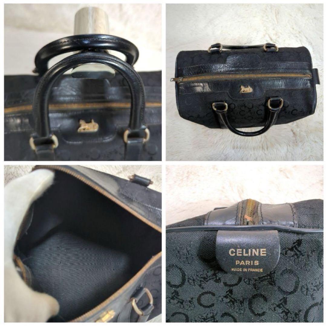 CELINE　オールドセリーヌ　ボストンバッグ　Cマカダム　馬車金具　ブラゾン