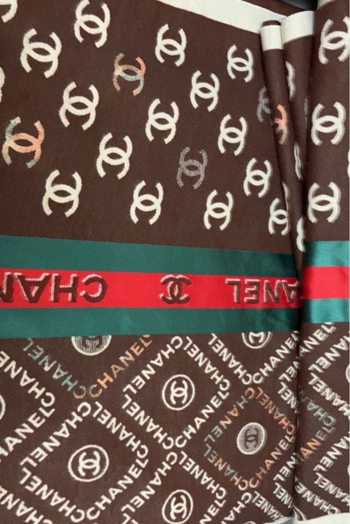 CHANEL シャネル ココマーク 大判ストール／マフラー ブラウン系