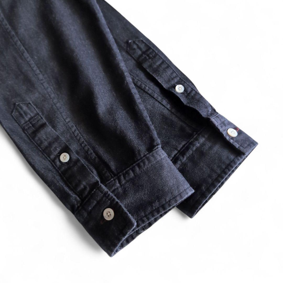 美品 クレストブリッジ 前面チェック デニム 長袖シャツ L インディゴ