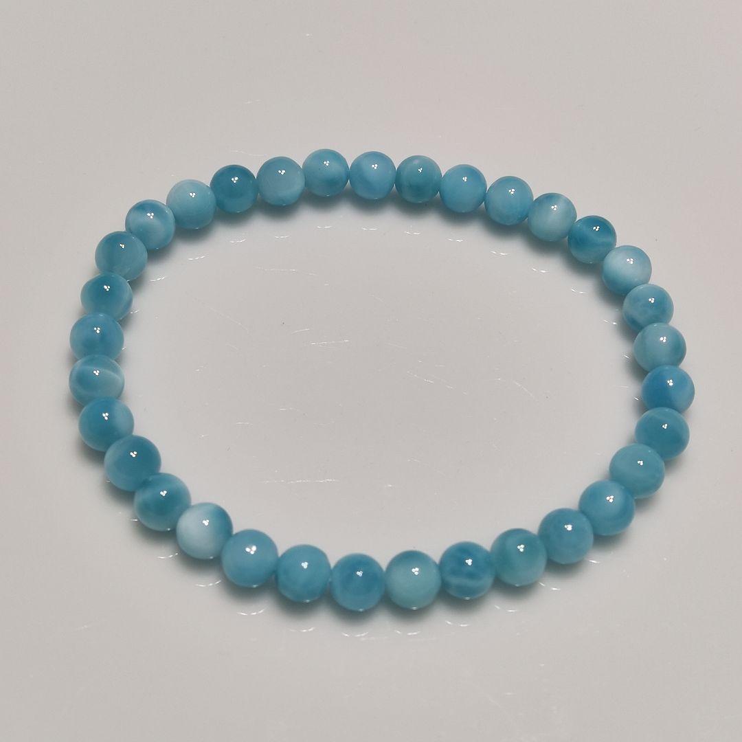 パワーストーン　ブレスレット　ラリマー　6mm　16cm　No.92