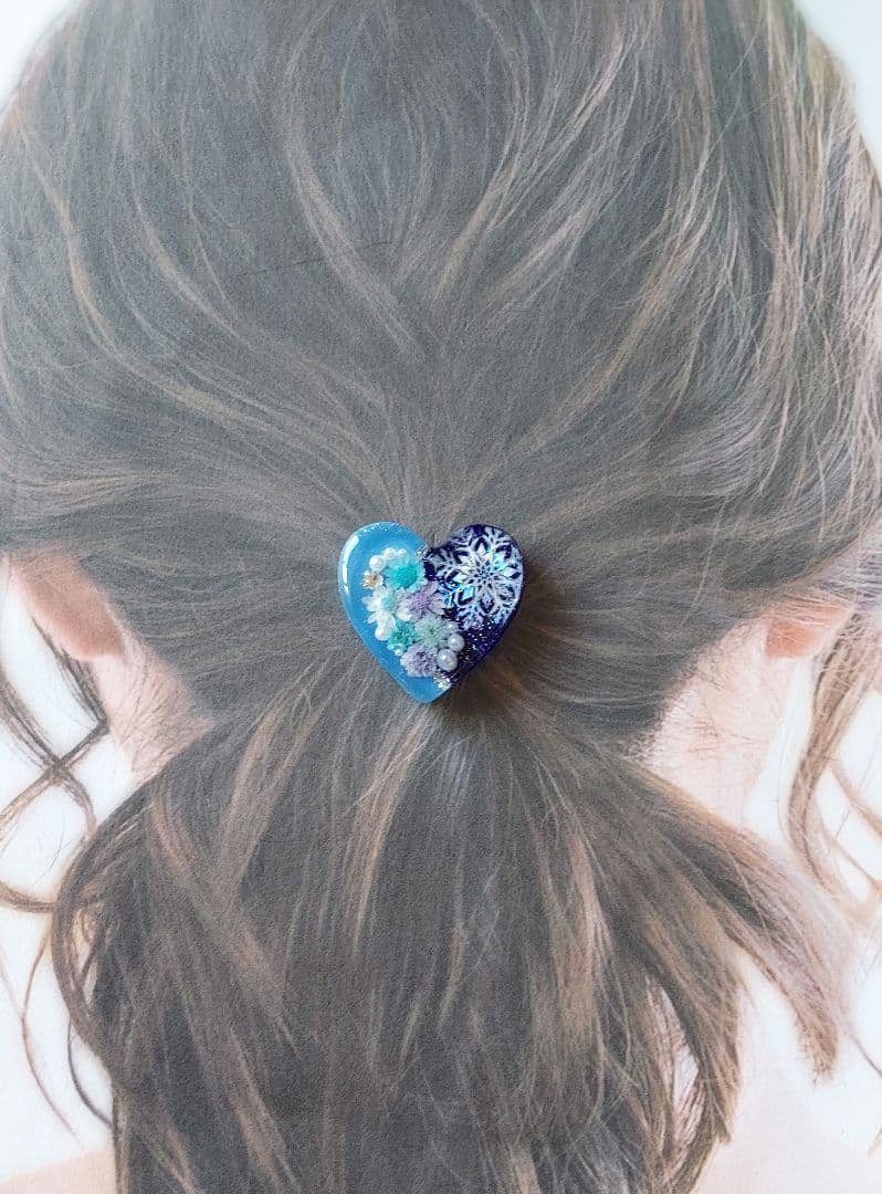 【1673】レジン　ヘアゴム　ポニーフック　ブロ―チ　ハンドメイド