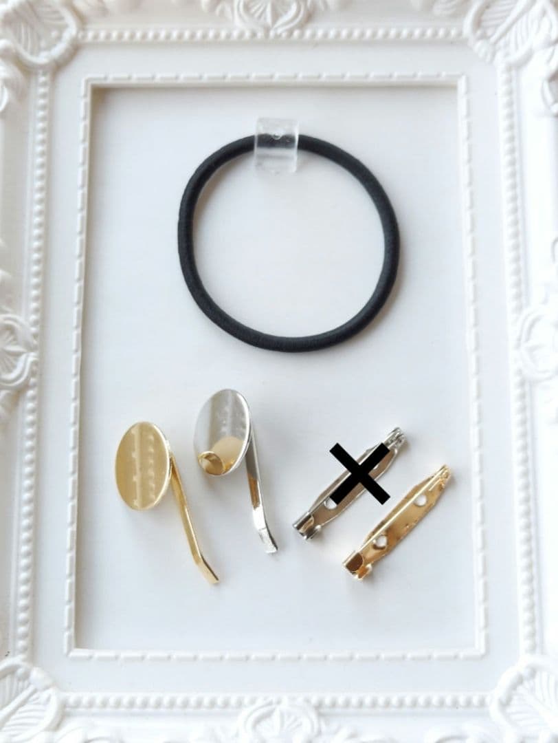 【1673】レジン　ヘアゴム　ポニーフック　ブロ―チ　ハンドメイド