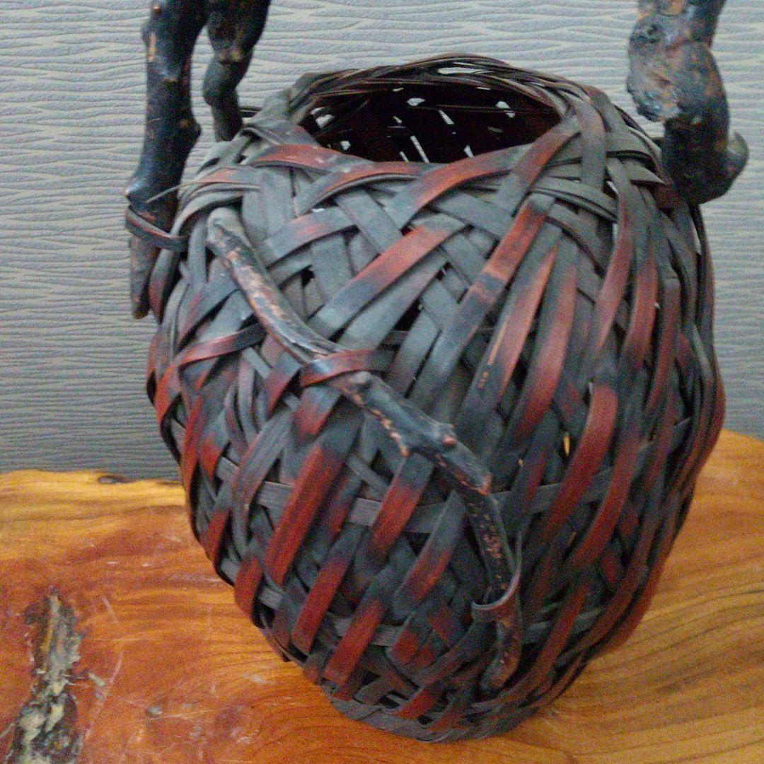 ※時代花籠/和家具/アンティーク/煤竹/茶会席/年代物/