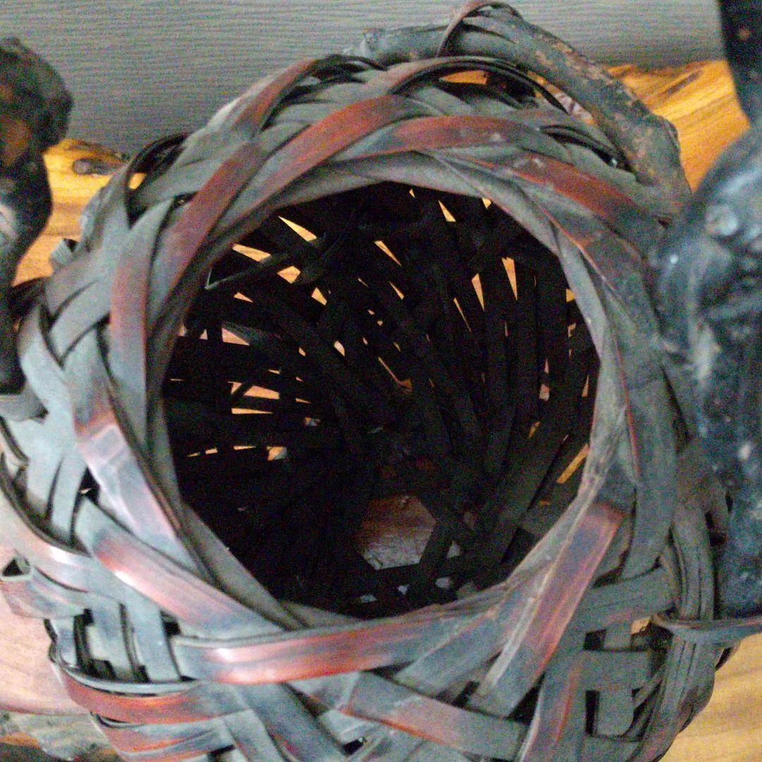 ※時代花籠/和家具/アンティーク/煤竹/茶会席/年代物/