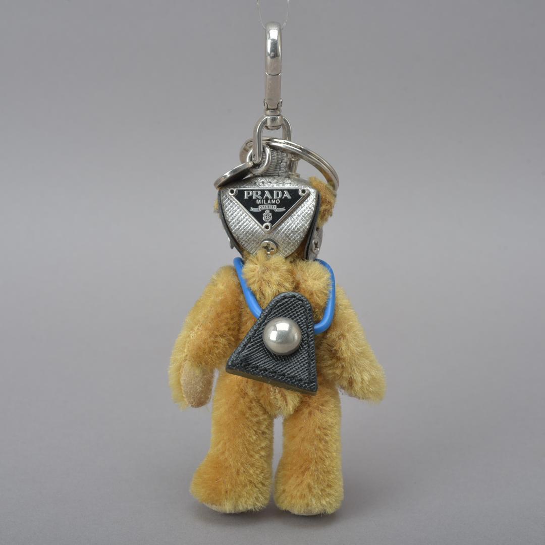 美品 PRADA プラダ テディベア くま キーホルダー ネジ ブラウン