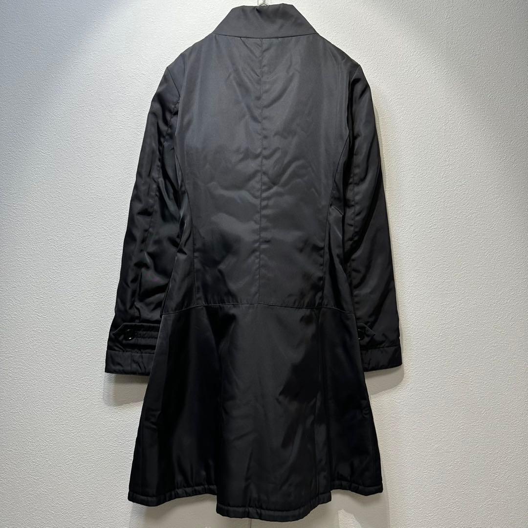 希少 PRADA 上質 Aライン ダブルブレスト モックネック ナイロン コート