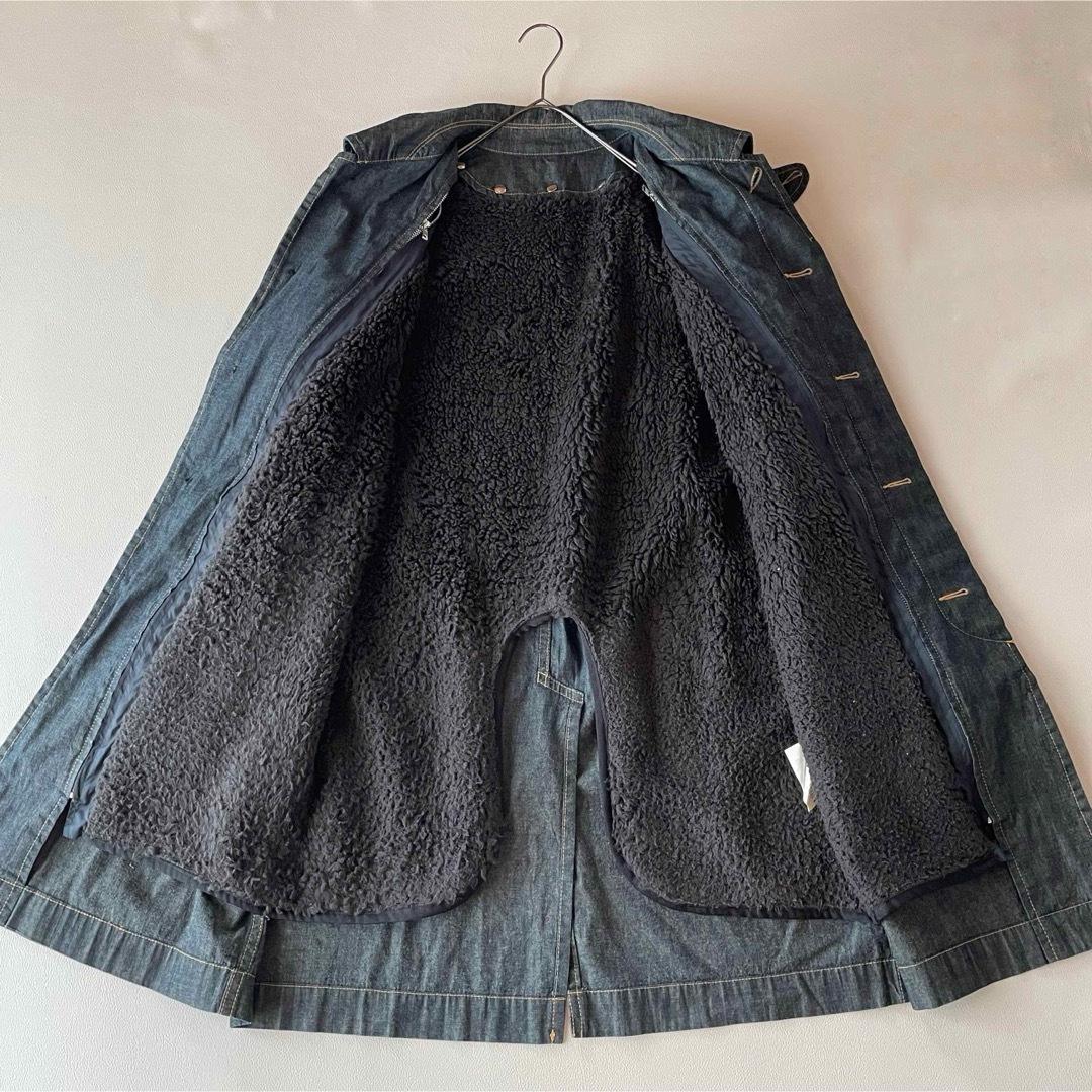 5486【美品】サカイ　デニムステンカラーコート 裏ボア ライナー付き 取外し可