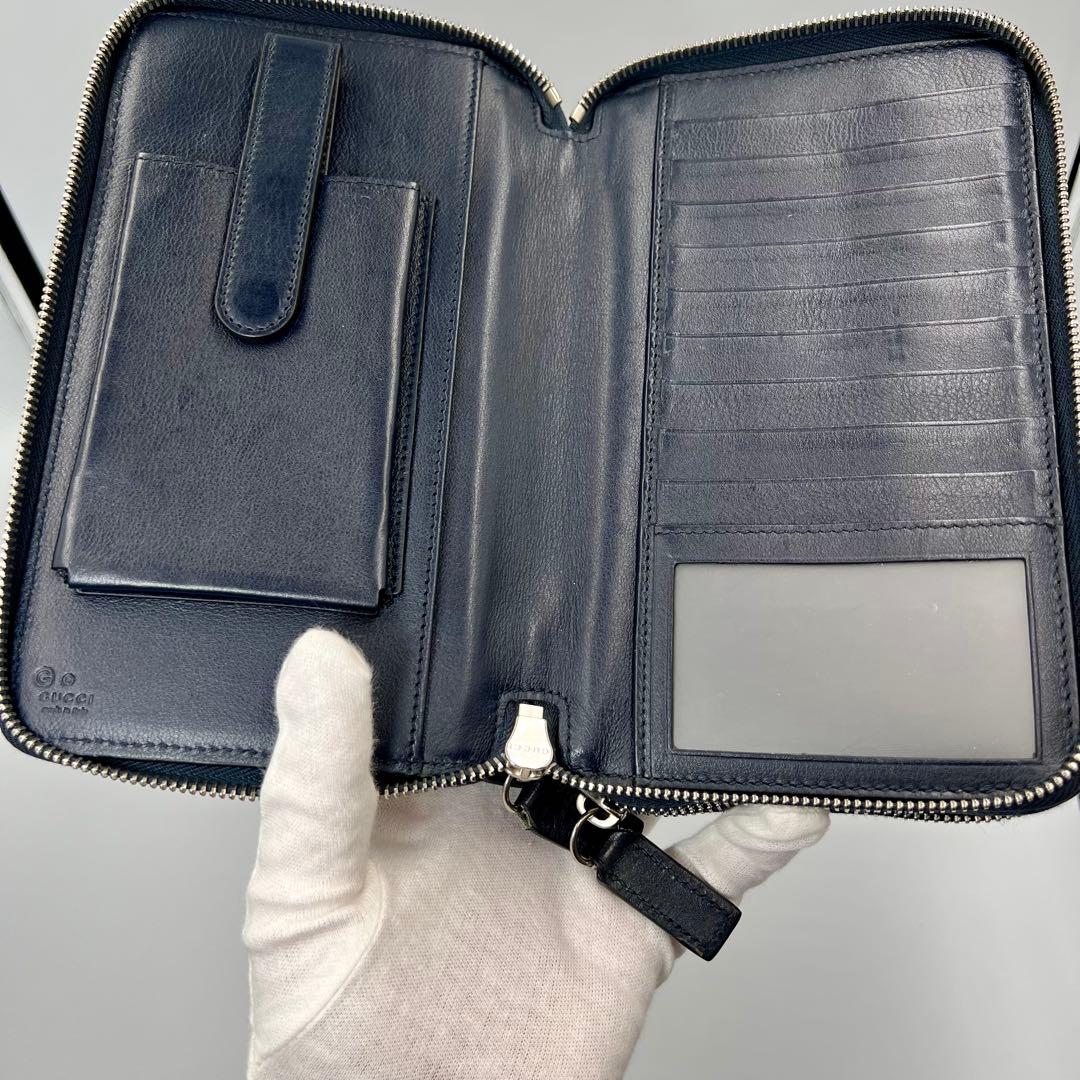 グッチ マイクログッチシマ トラベル ドキュメントケース 長財布 449246