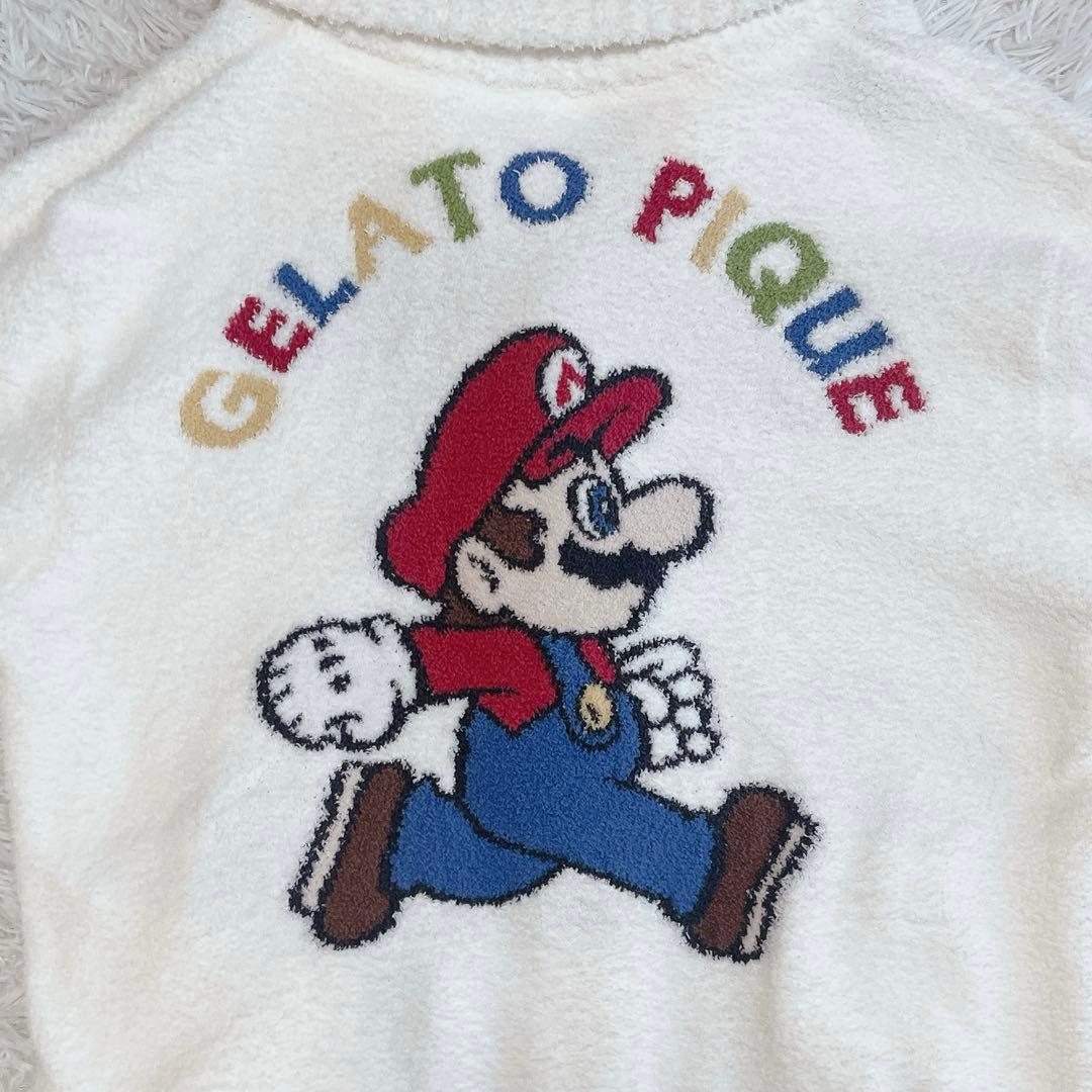 新品 ジェラートピケ スーパーマリオ ベビモコジャガードショールカーディガン