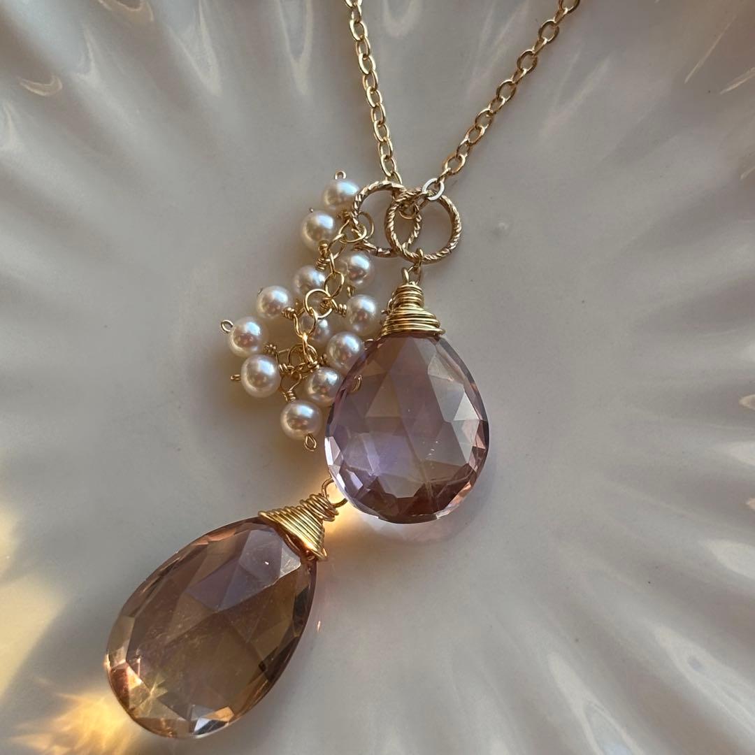 【専用です】14kgf♦︎アメトリン《大粒》✳︎ピアス・ネックレス・他計4点