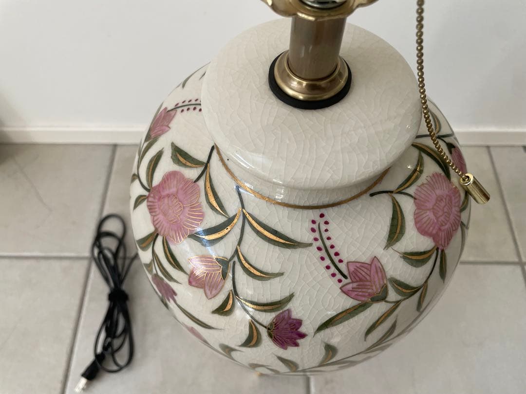 美品 ロイヤル 九谷 薩摩 テーブルスタンド 照明 陶器 モダン 最高級 ライト