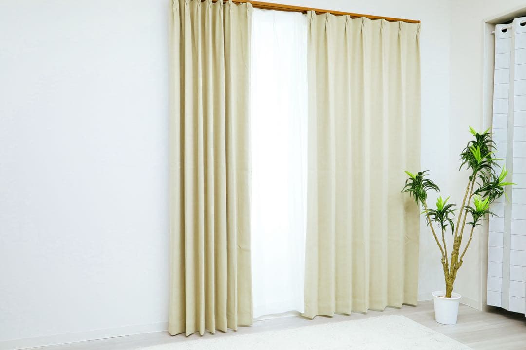 よう　1級遮光防炎　2枚　レース　2枚