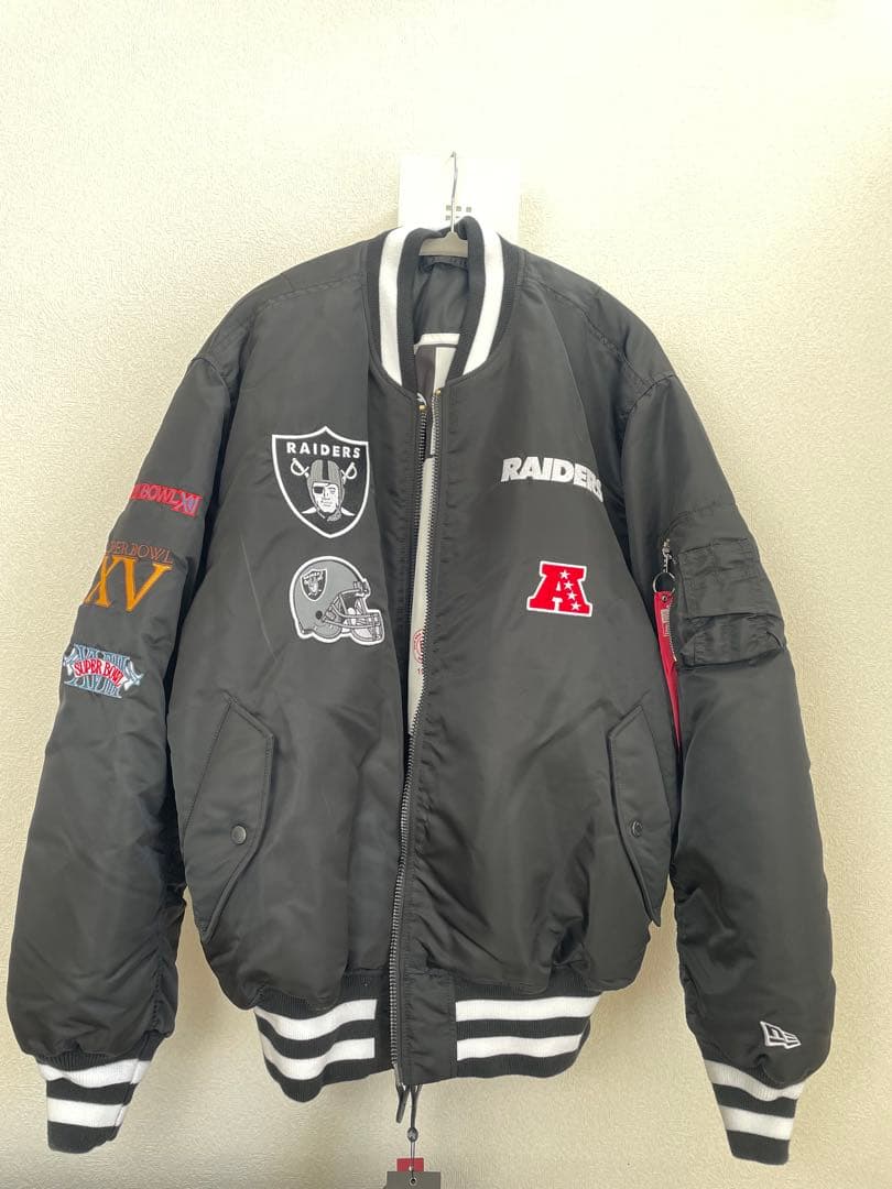 NEW ERA RAIDERS MA-1ジャケット ブラック