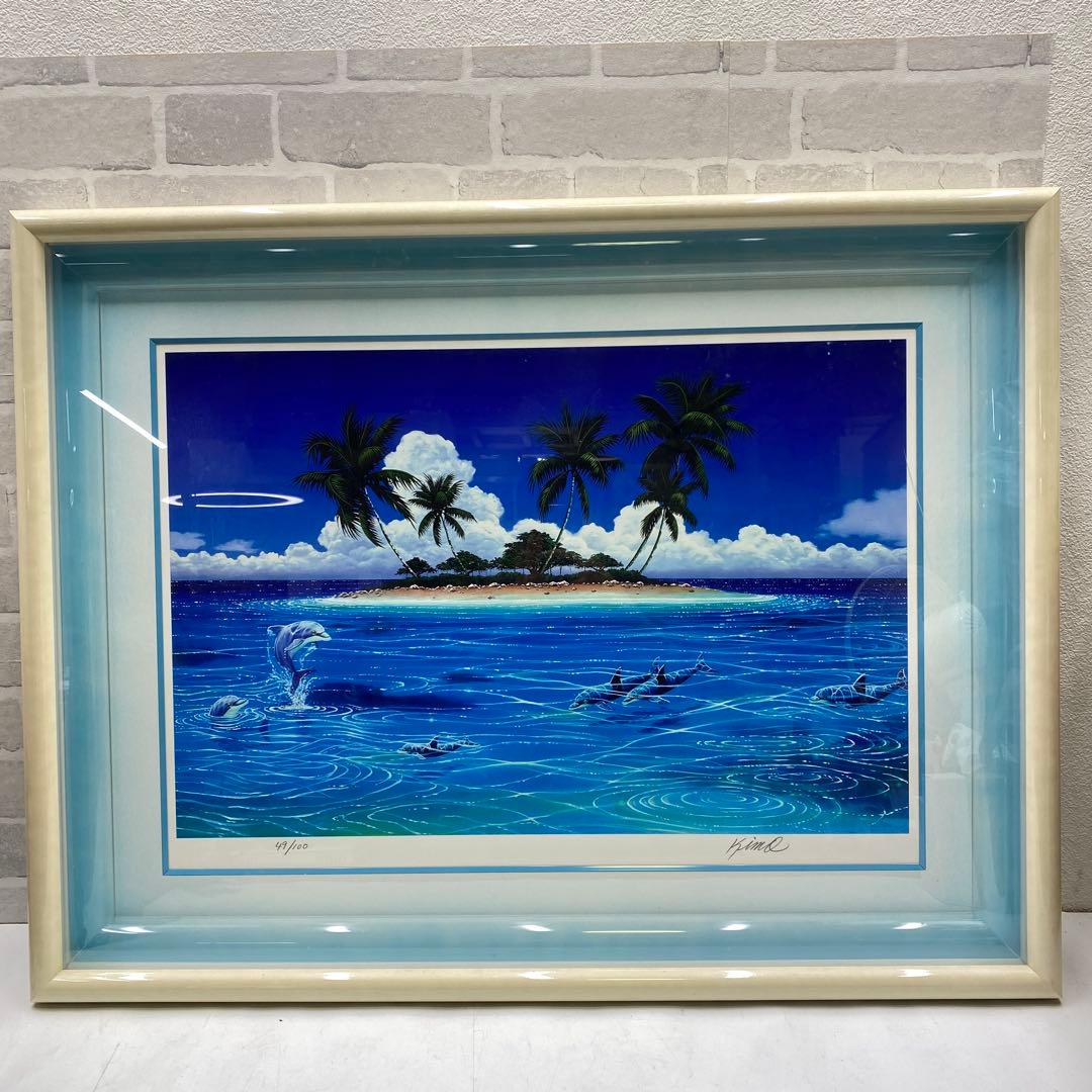 キモ ドルフィンアイランド シルクスクリーン イルカ 絵画