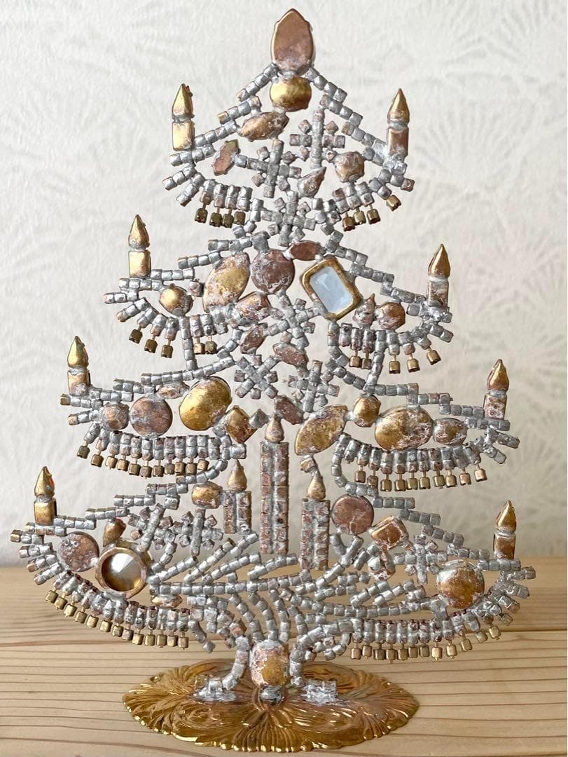 ビンテージ/チェコガラス/クリスマスツリー/TABOO/チェコツリー/グリーン