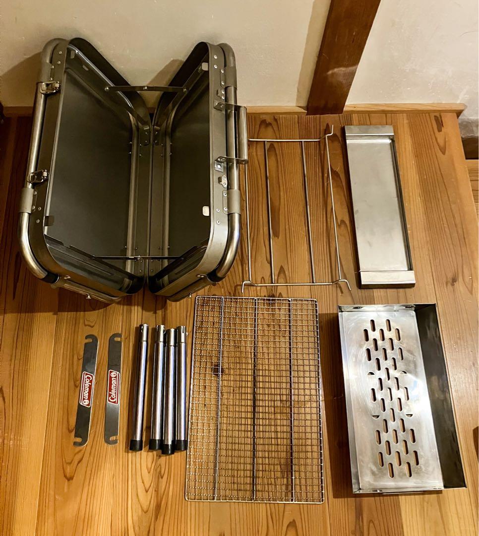 【希少】Coleman ステンレス 2WAY グリル BBQコンロ