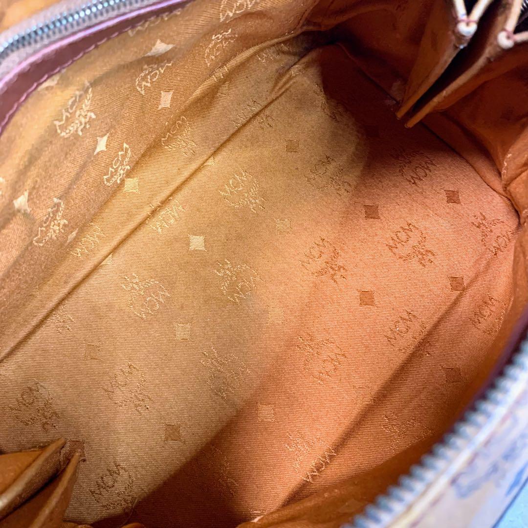 MCM ヴィセトス ミニボストン ハンドバッグ レザー ブラウン