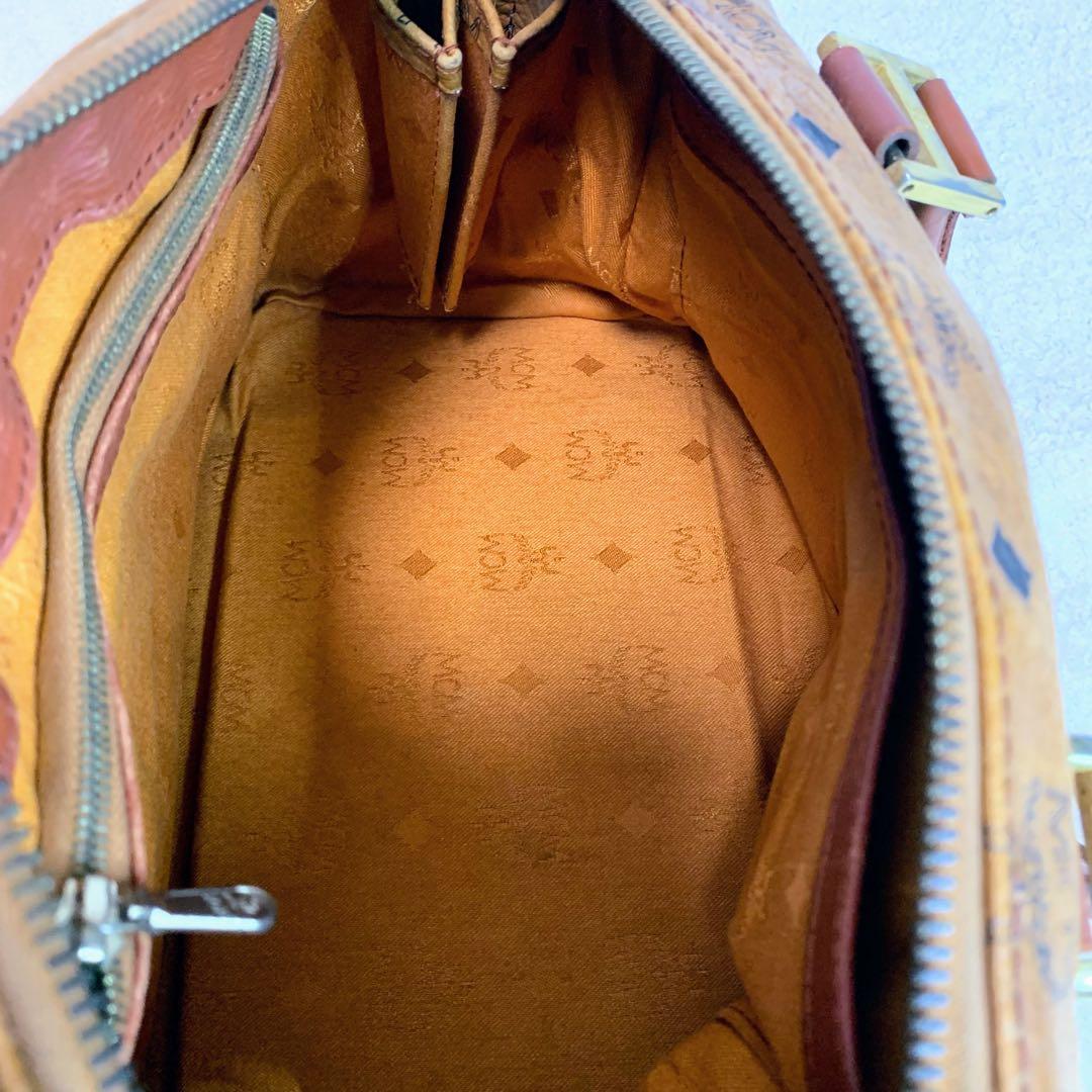 MCM ヴィセトス ミニボストン ハンドバッグ レザー ブラウン