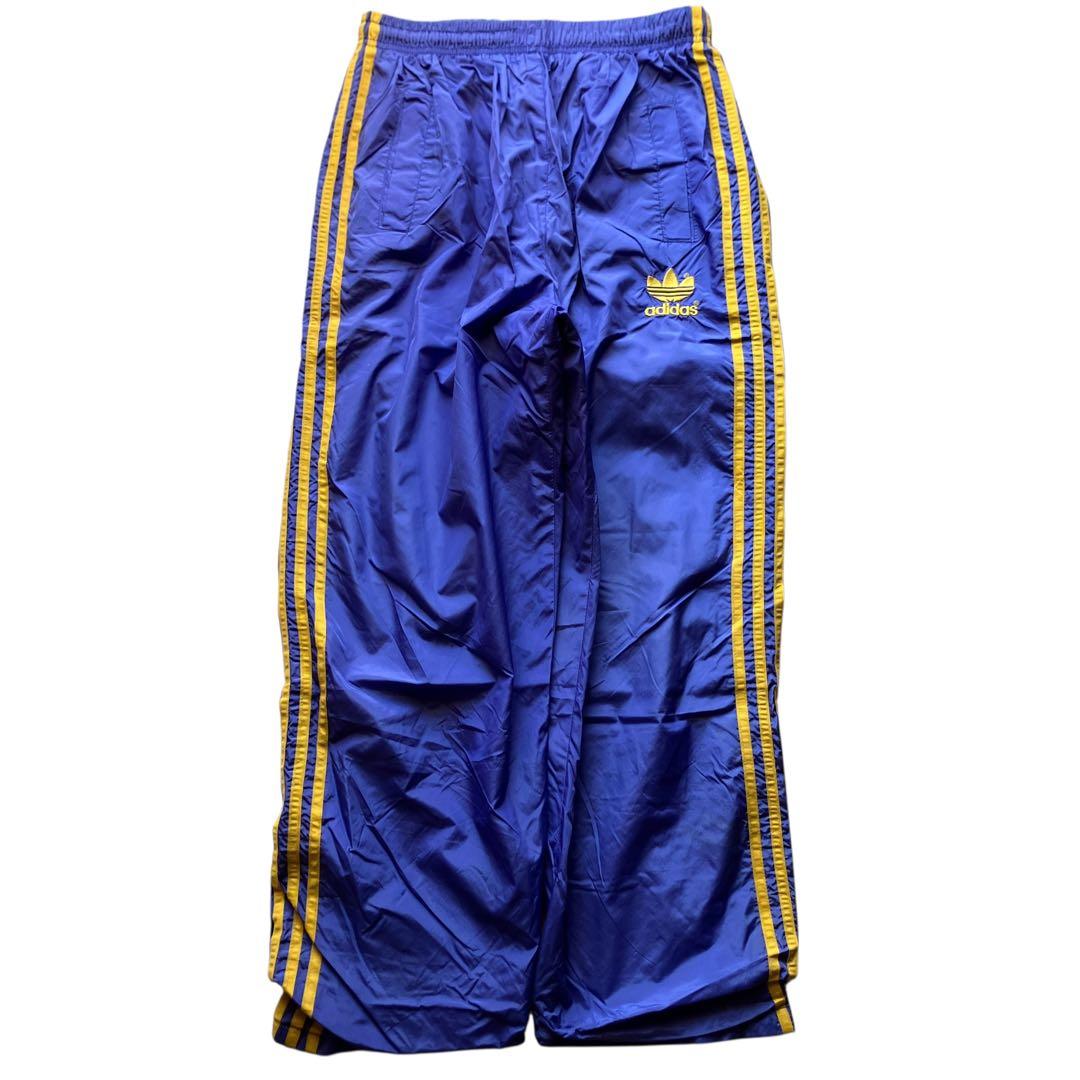 極太90s old adidas バギーナイロントラックパンツ ヴィンテージ 紫