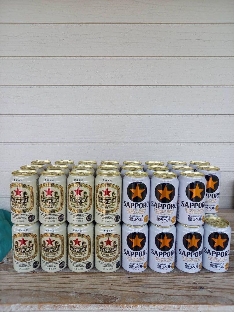 サッポロ　赤星　ラガービール　350ml ２４本　黒ラベル　350ml ２３本