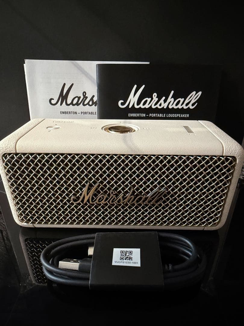 Marshall ワイヤレスポータブル防水スピーカー Emberton クリーム