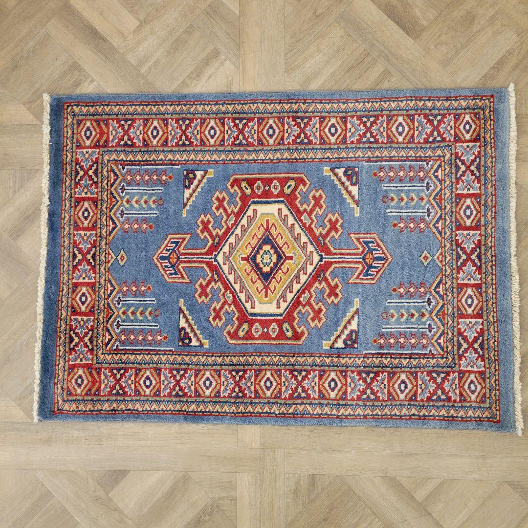 65X91cmパキスタン手織りマット(225)ギャッベ・ペルシャ・じゅうたん