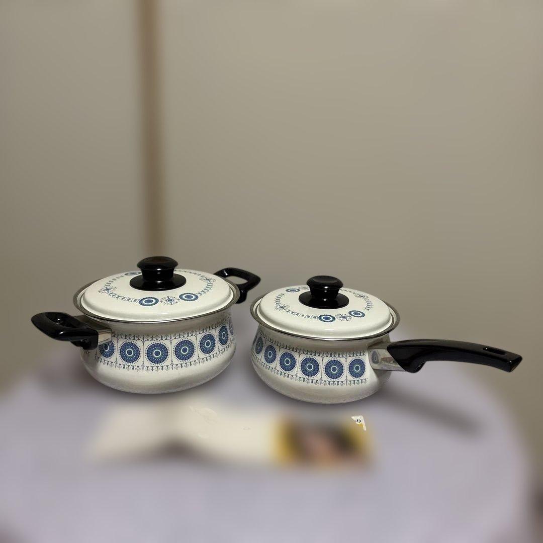 サンコーウェアーミッチホーロー鍋 ミルクパン 2個セット日本製