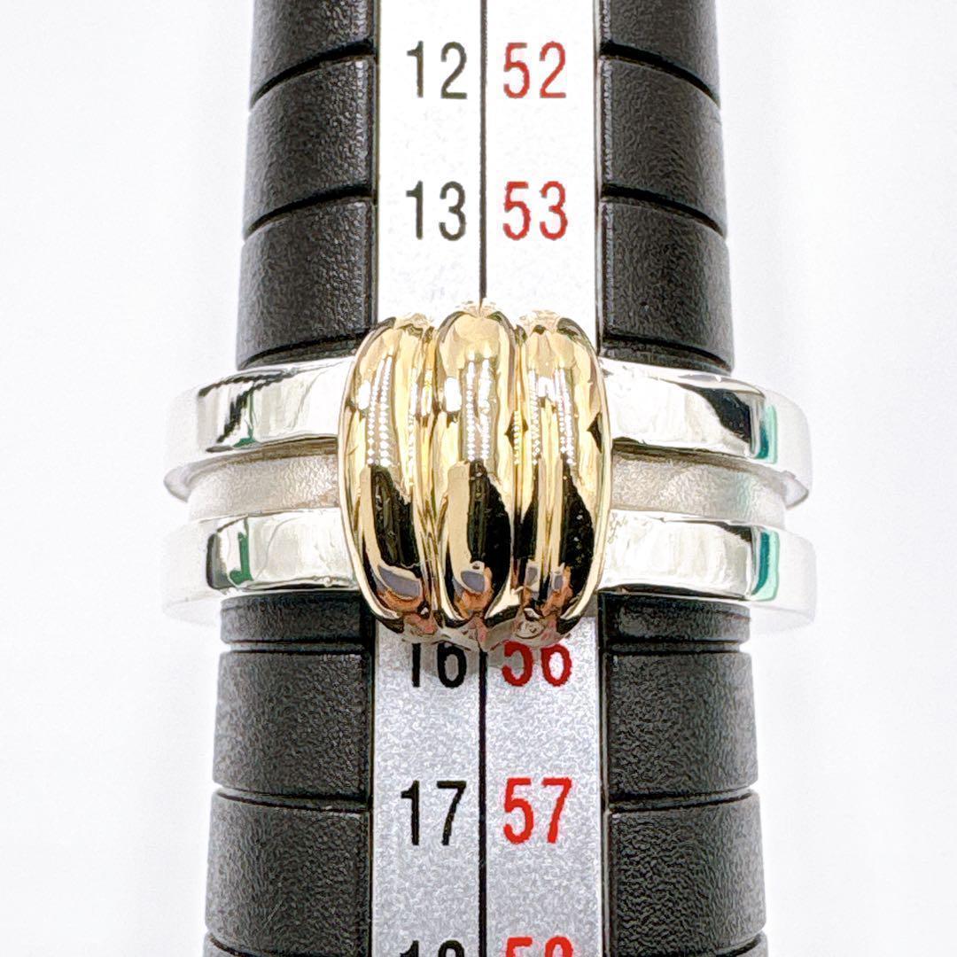 極美品 オールドティファニー グルーヴドウィズ コンビ 15号 シルバー k18