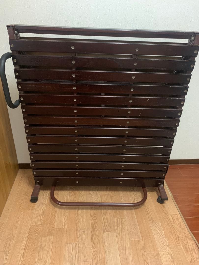 木製スノコベッド 折りたたみ式 ダークブラウン