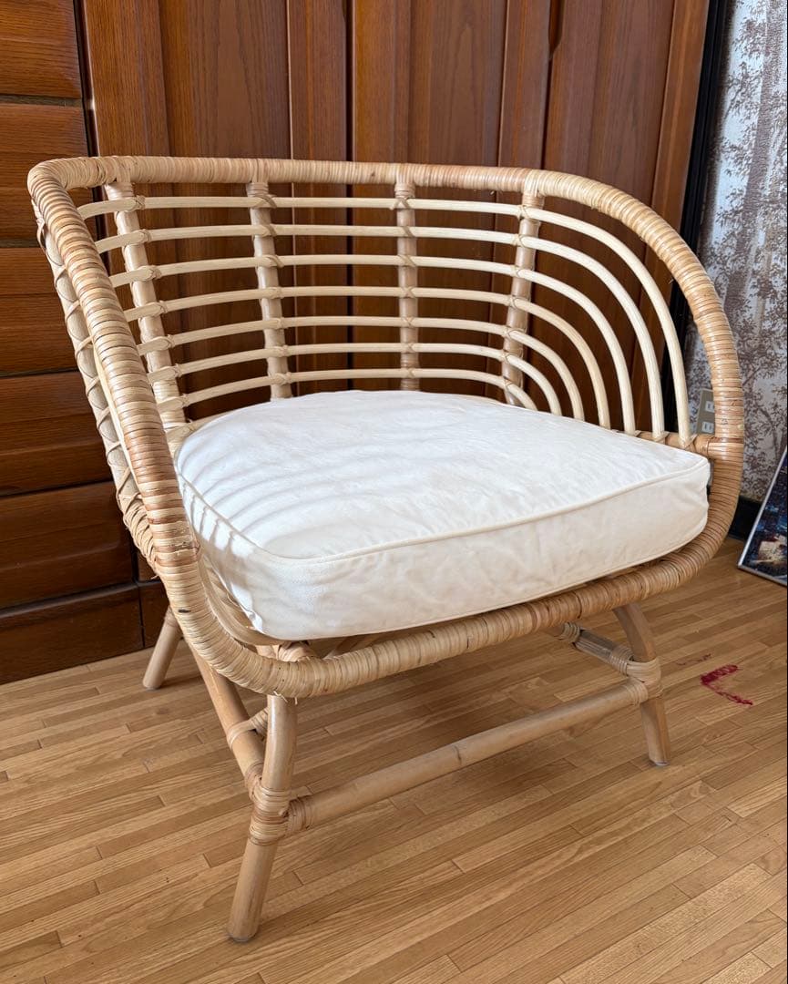 IKEAブスクボー ラタンチェア　クッション付き