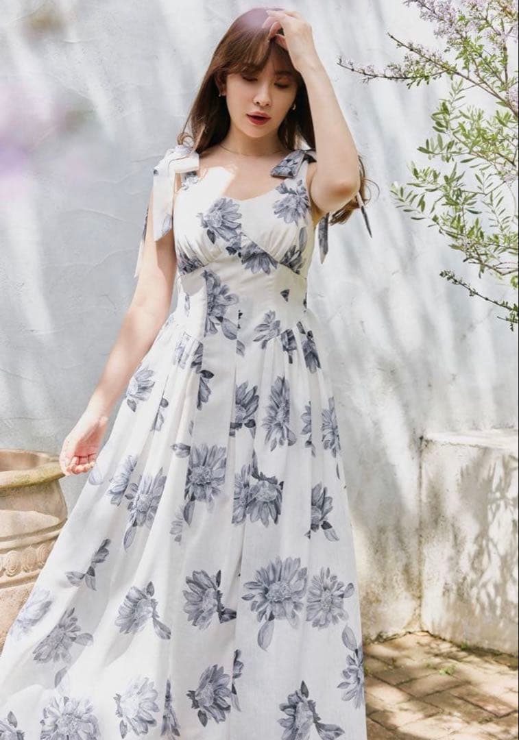 【ハンガー付】her lip to SunflowerPrinted Dress