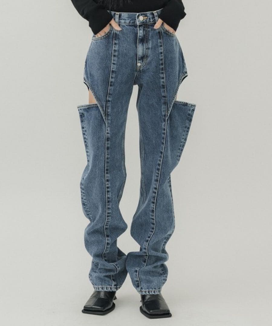 美品✨ジョンローレンスサリバン カットアウト デニムパンツ　ジーンズ　S