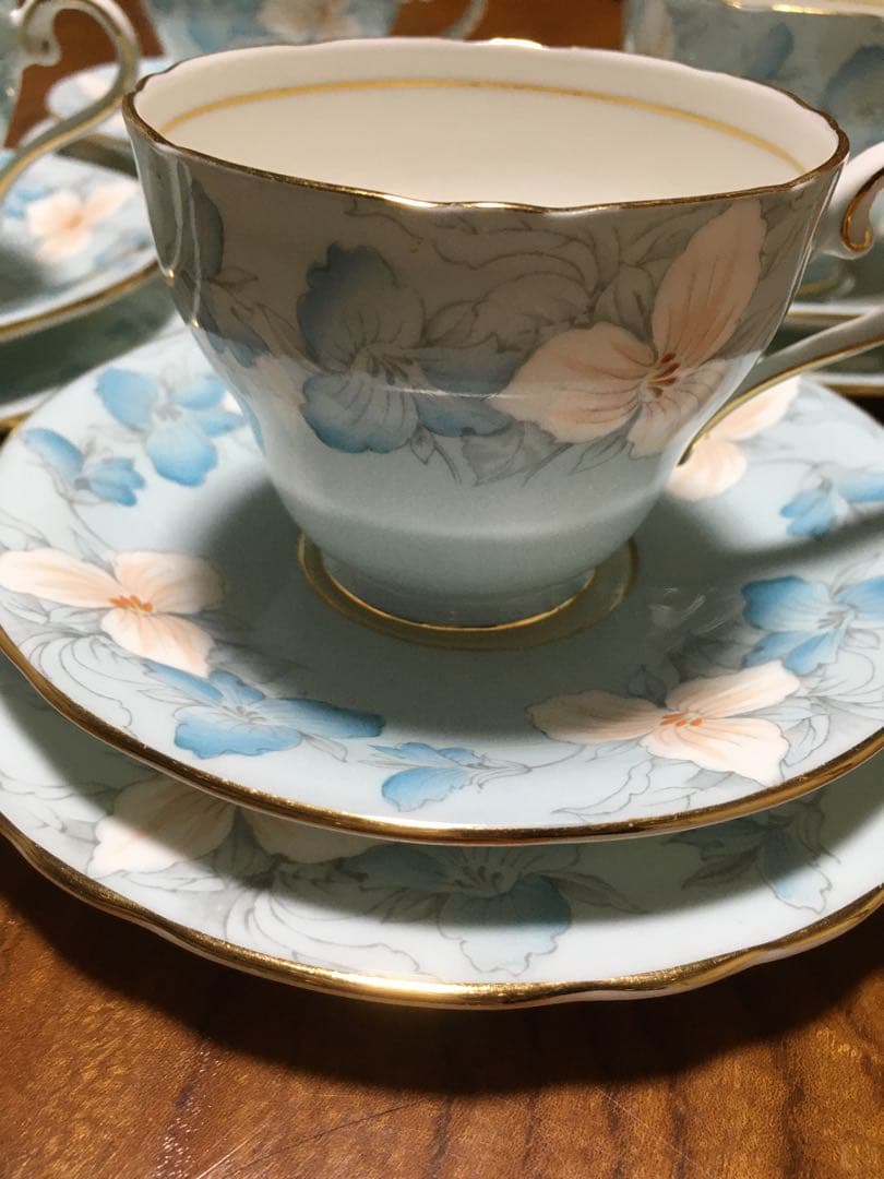 Aynsley エインズレイ 4客 アンティーク ティーカップ トリオ！