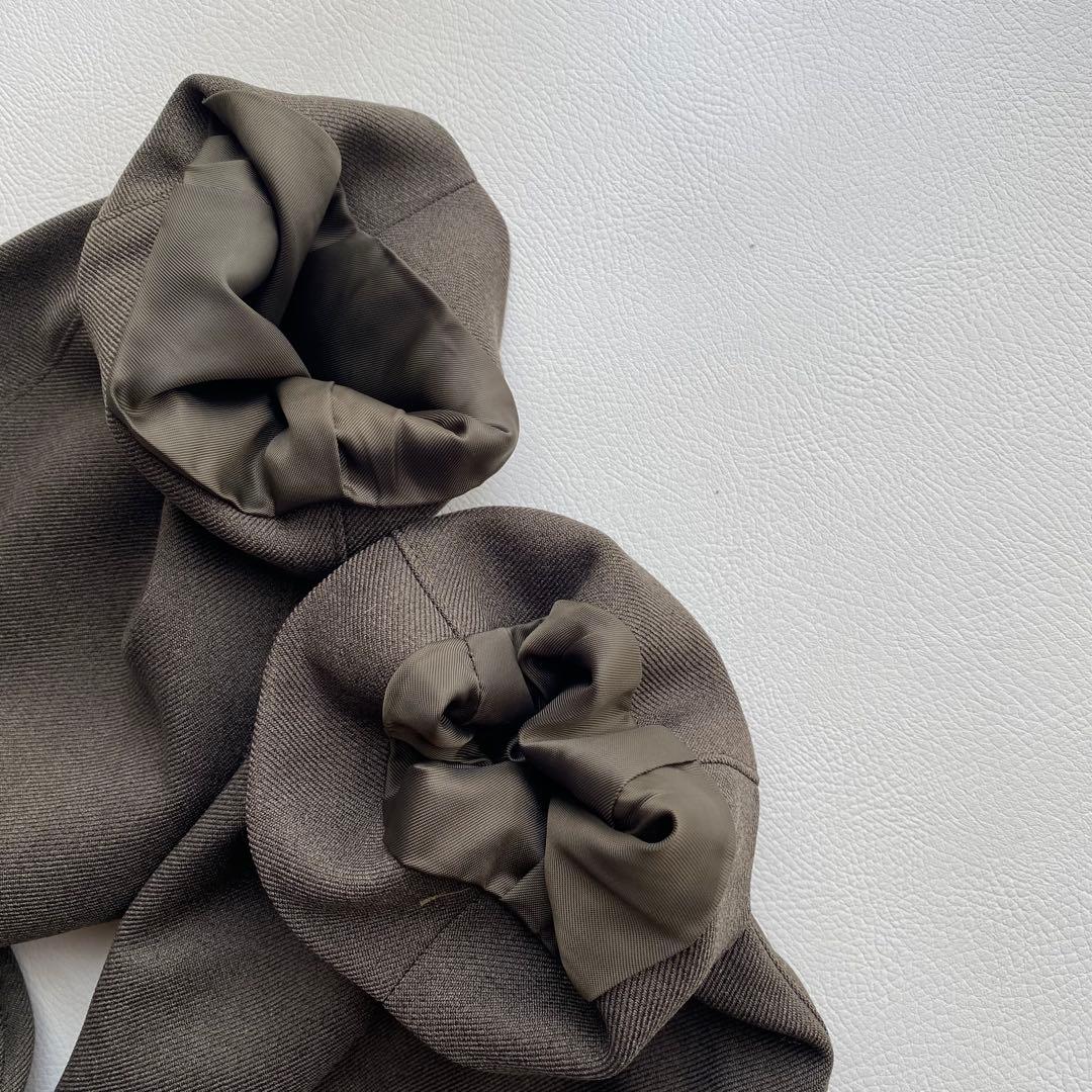 【美品/FUDGE系】マッキントッシュフィロソフィ 襟コーデュロイコート カーキ