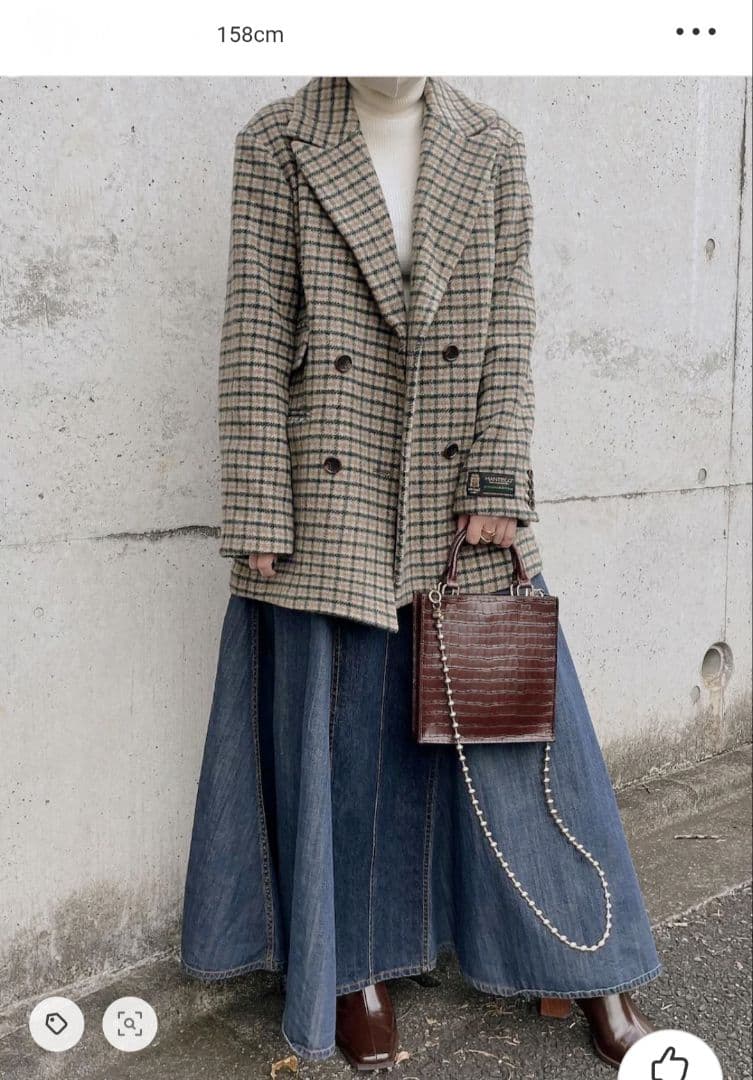 Ameri　CHECK ECO WOOL BIG JACKET