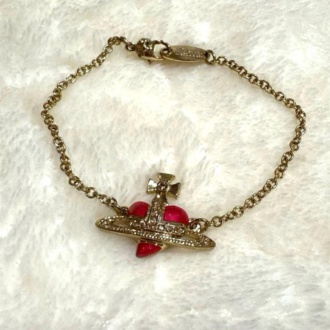 Vivienne Westwood ハート ブレスレット ゴールド ピンク