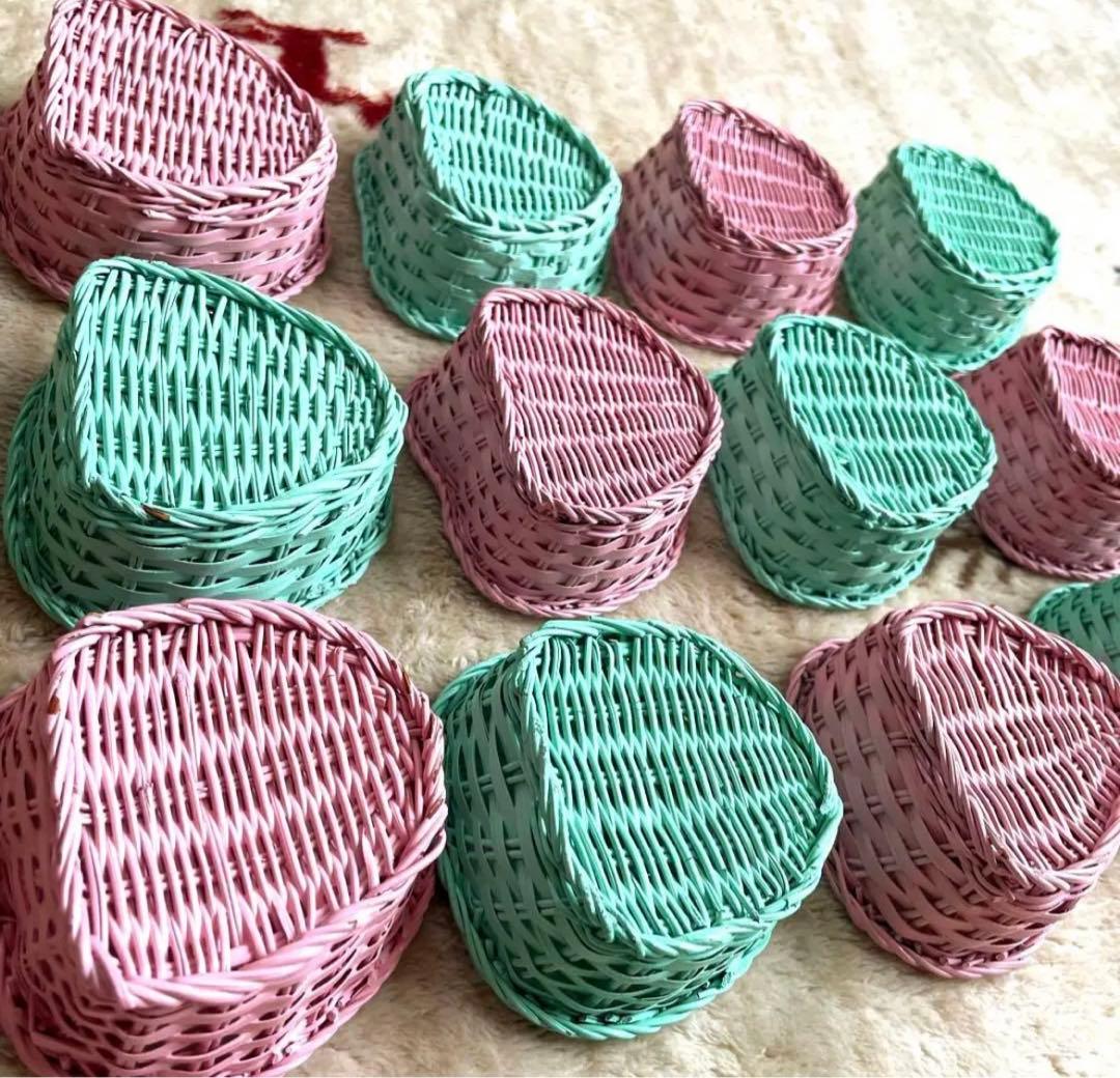 幸せ ハート ワイヤー バスケット 2カラー ミニハート型 バスケット 計13個