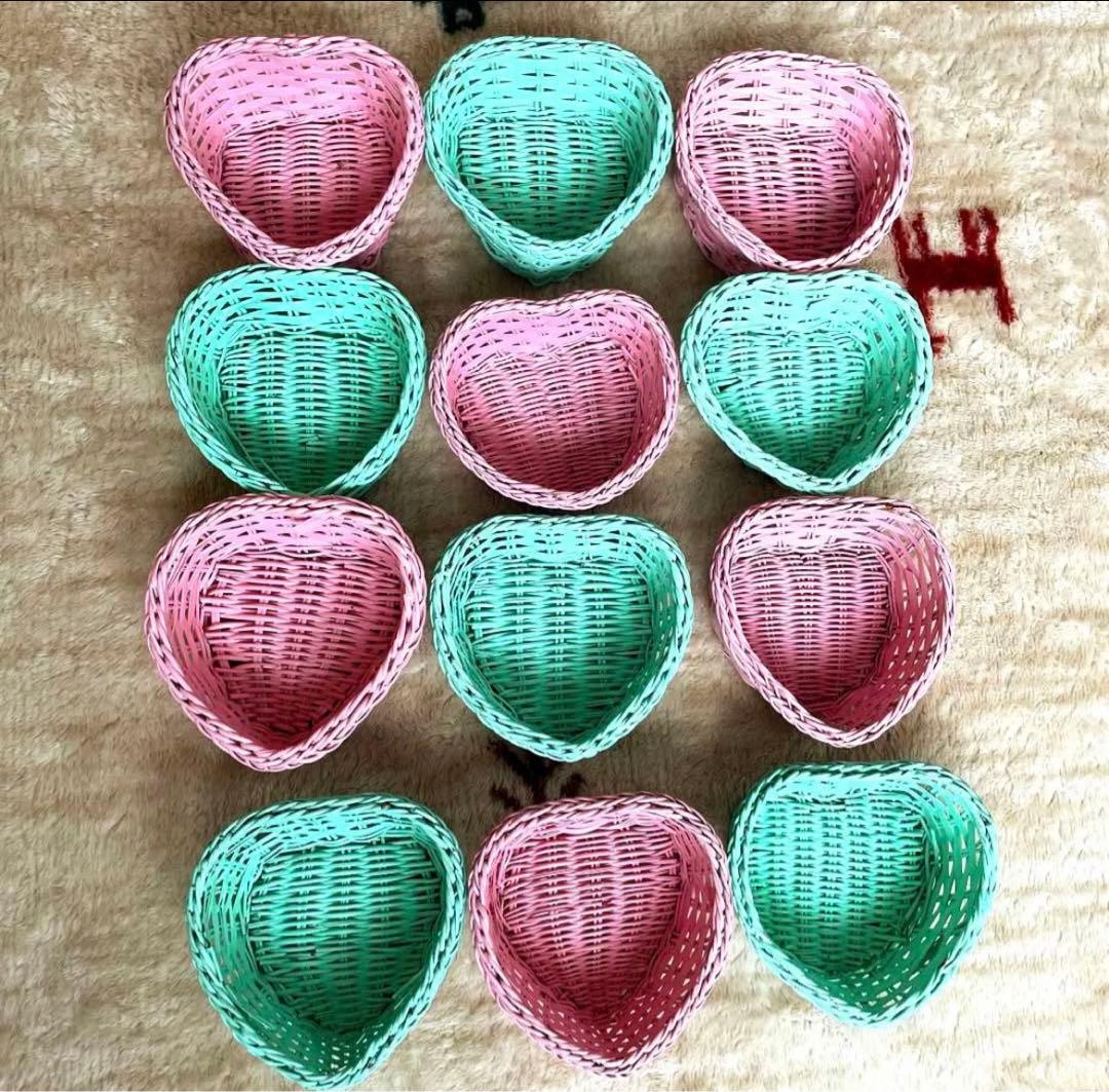 幸せ ハート ワイヤー バスケット 2カラー ミニハート型 バスケット 計13個
