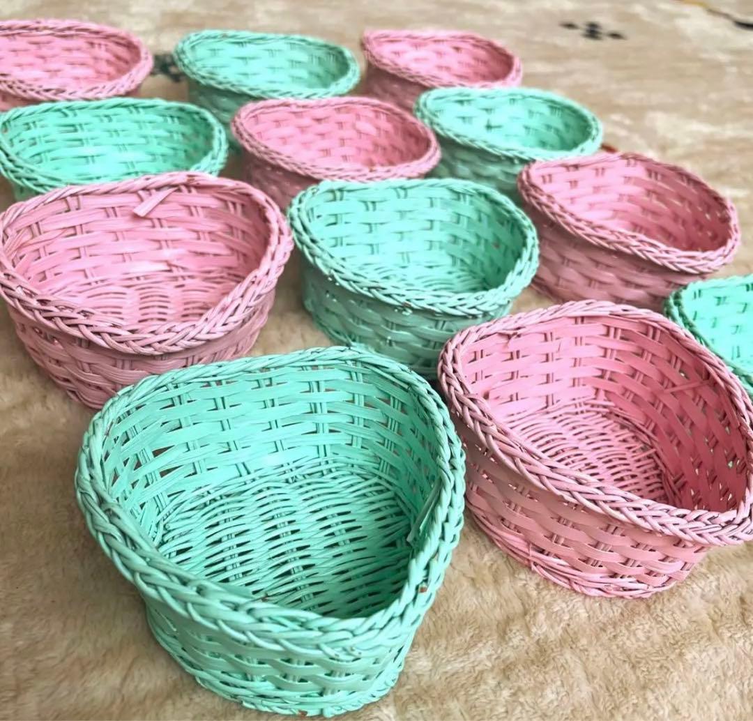 幸せ ハート ワイヤー バスケット 2カラー ミニハート型 バスケット 計13個