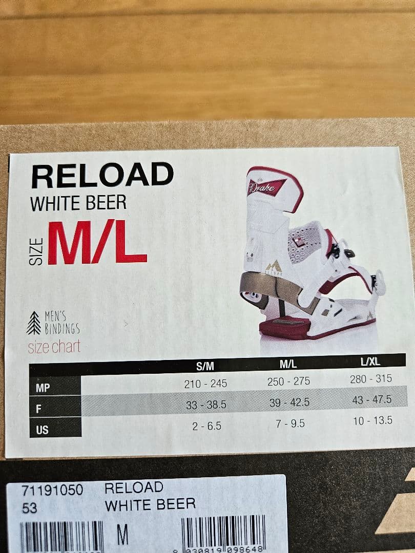 早い者勝ち　Drake Reload ビンディング M/L セット売りあります！