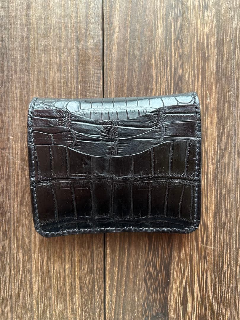 クロコダイル　ポロサス　ブラック　ケース　ハンドメイド
