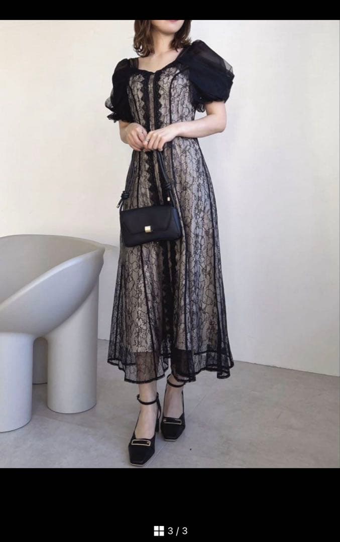 dazzlin チュールベールレースワンピース