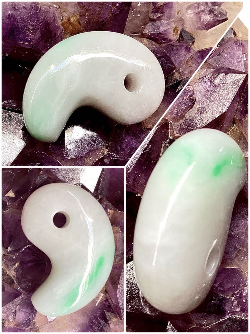 ✳premium一流の勾玉　コレクションレベルです‼️糸魚川翡翠淡いラベンダー入り