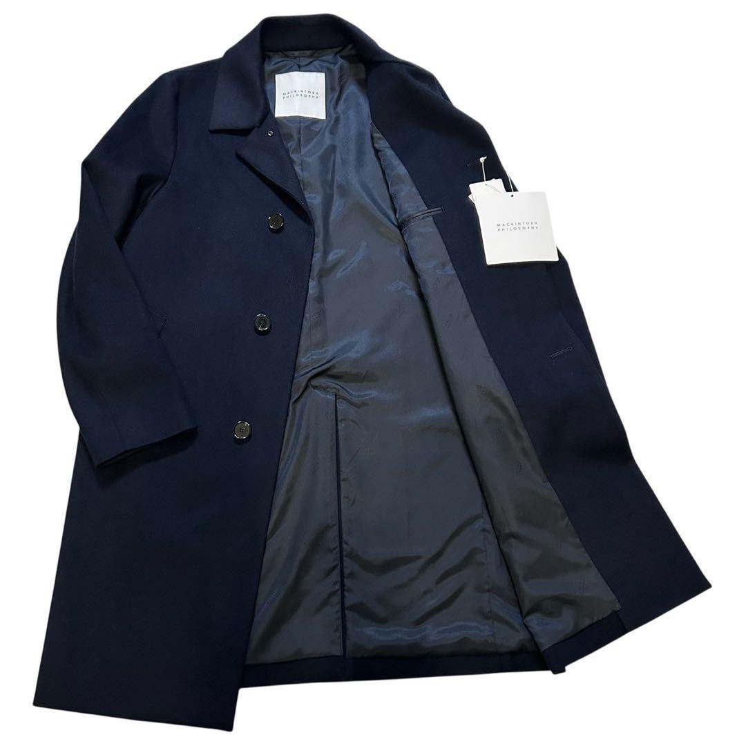 新品 マッキントッシュフィロソフィー ステンカラーコート ヘリンボーン カシミヤ