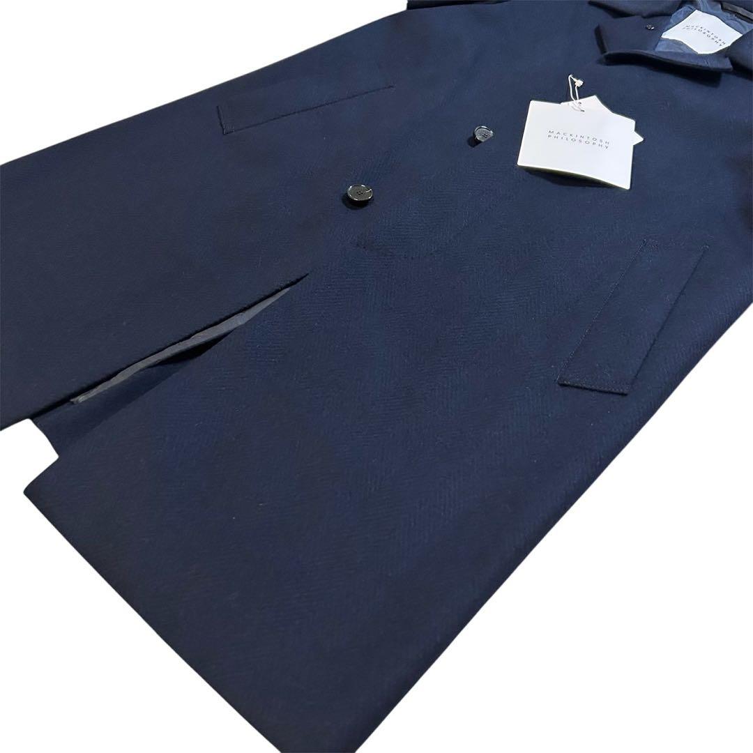 新品 マッキントッシュフィロソフィー ステンカラーコート ヘリンボーン カシミヤ