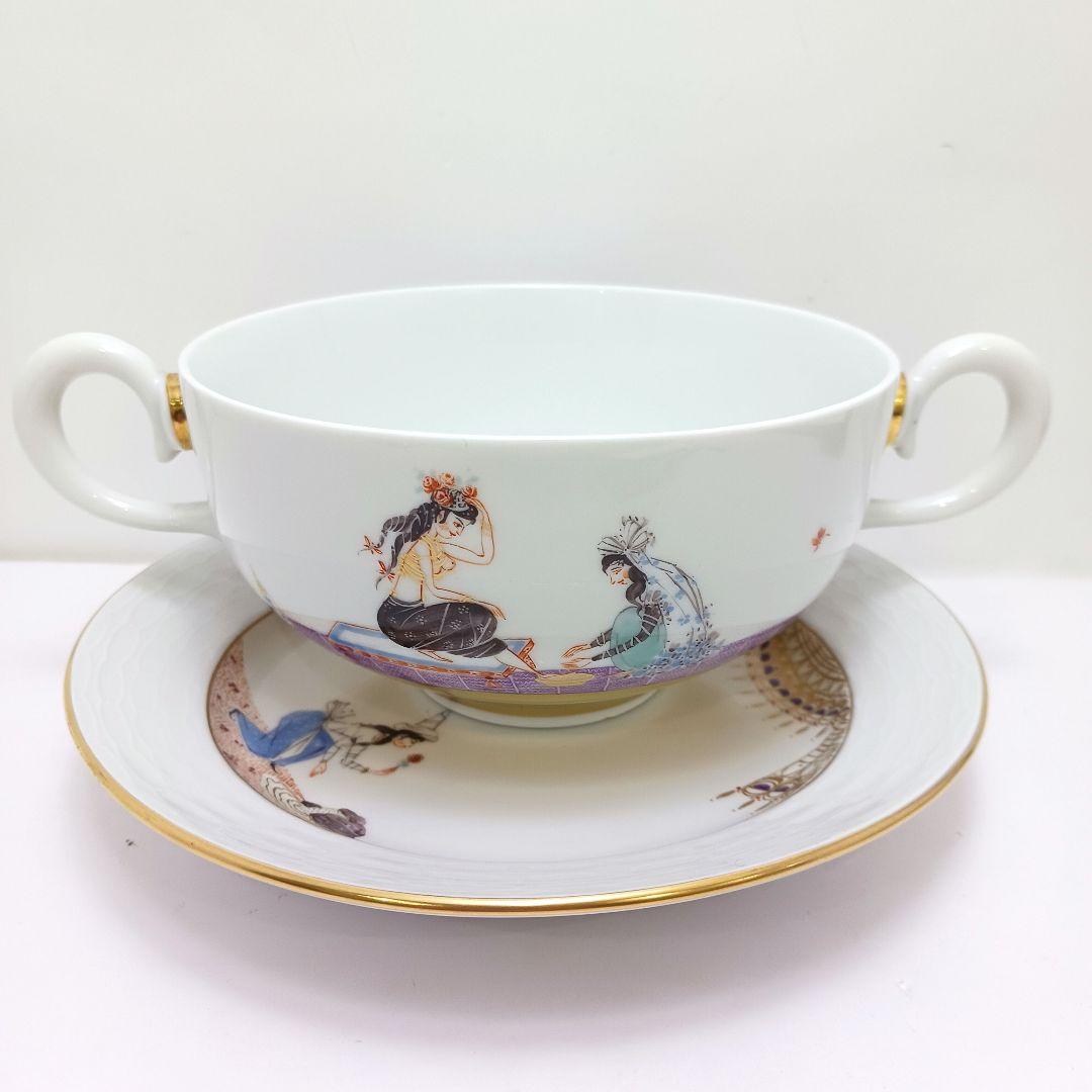 Y3268 マイセン アラビアンナイト スープカップ&プレート 　ten