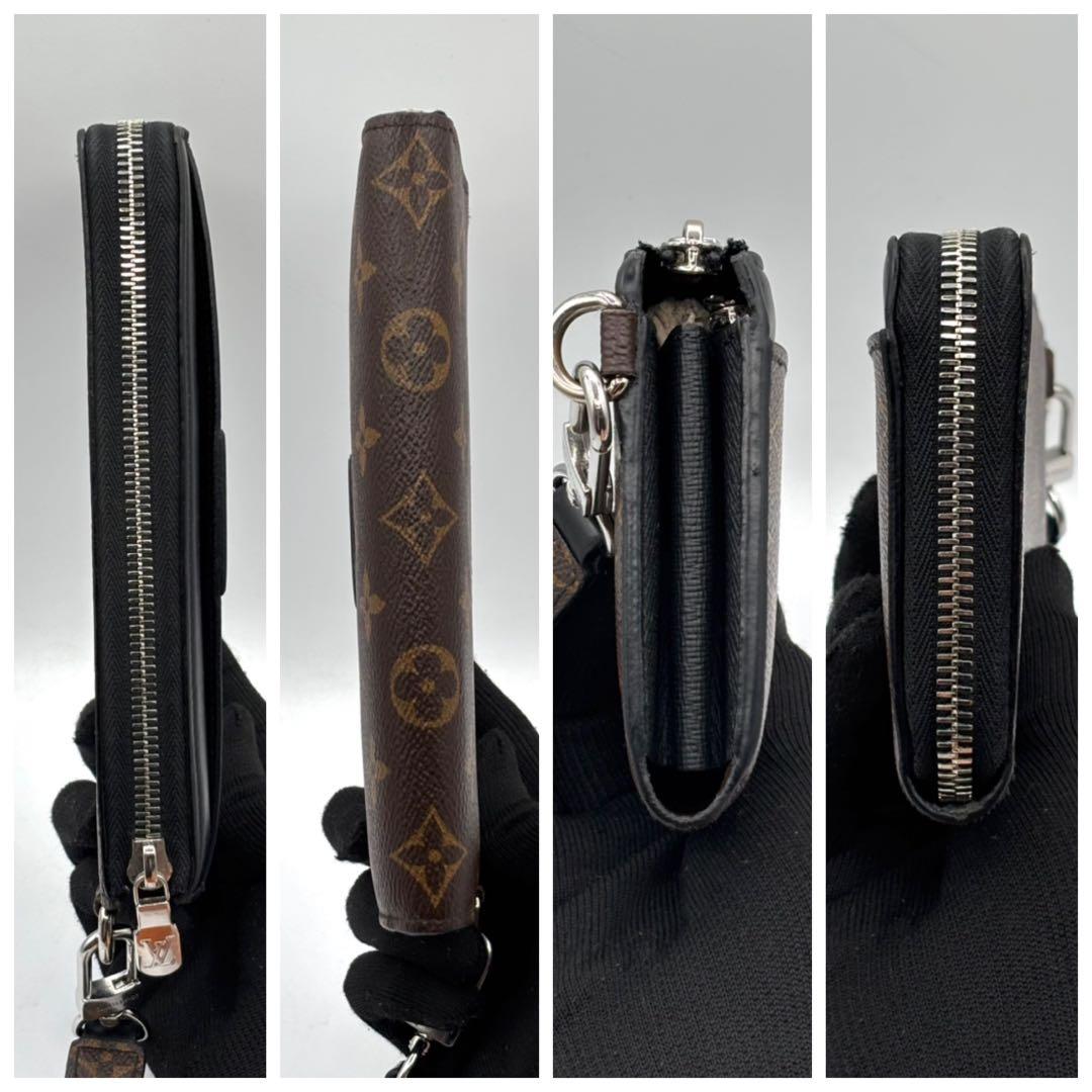 新品に近い ルイヴィトン ジッピー ドラゴンヌ モノグラム マカサー 長財布 黒