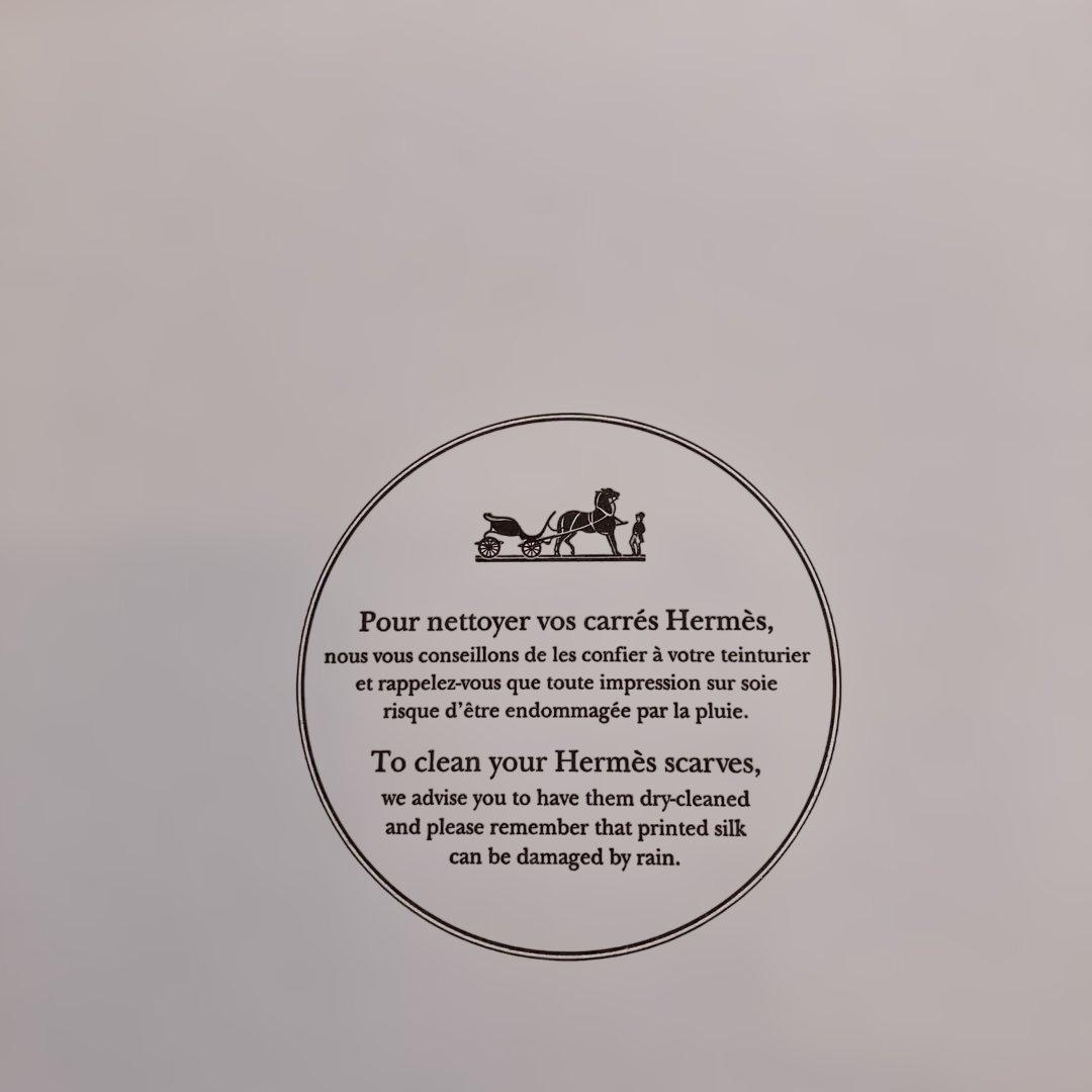 HERMES PAPIS オレンジ色の葉模様スカーフ　新品！