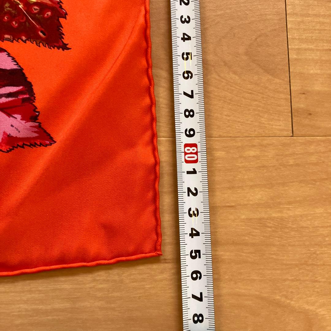 HERMES PAPIS オレンジ色の葉模様スカーフ　新品！