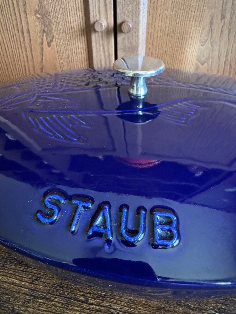 Staubストウブ　フィッシュシグネチャーオーバルホットプレート　グランブルー
